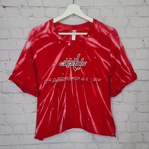 Washington Capitals Crop Top W/Rhinestones